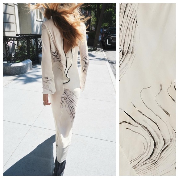 NWT. Zara ZW Collection Ecru/Black Printed Midi Dress. Size M, L. - Picture 3 of 13